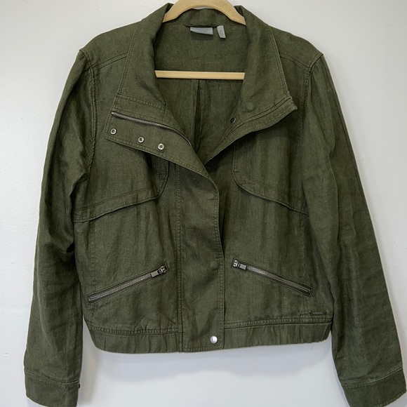 Athleta Jackets & Blazers - ATHLETA Sahara Cropped 100% linen jacket